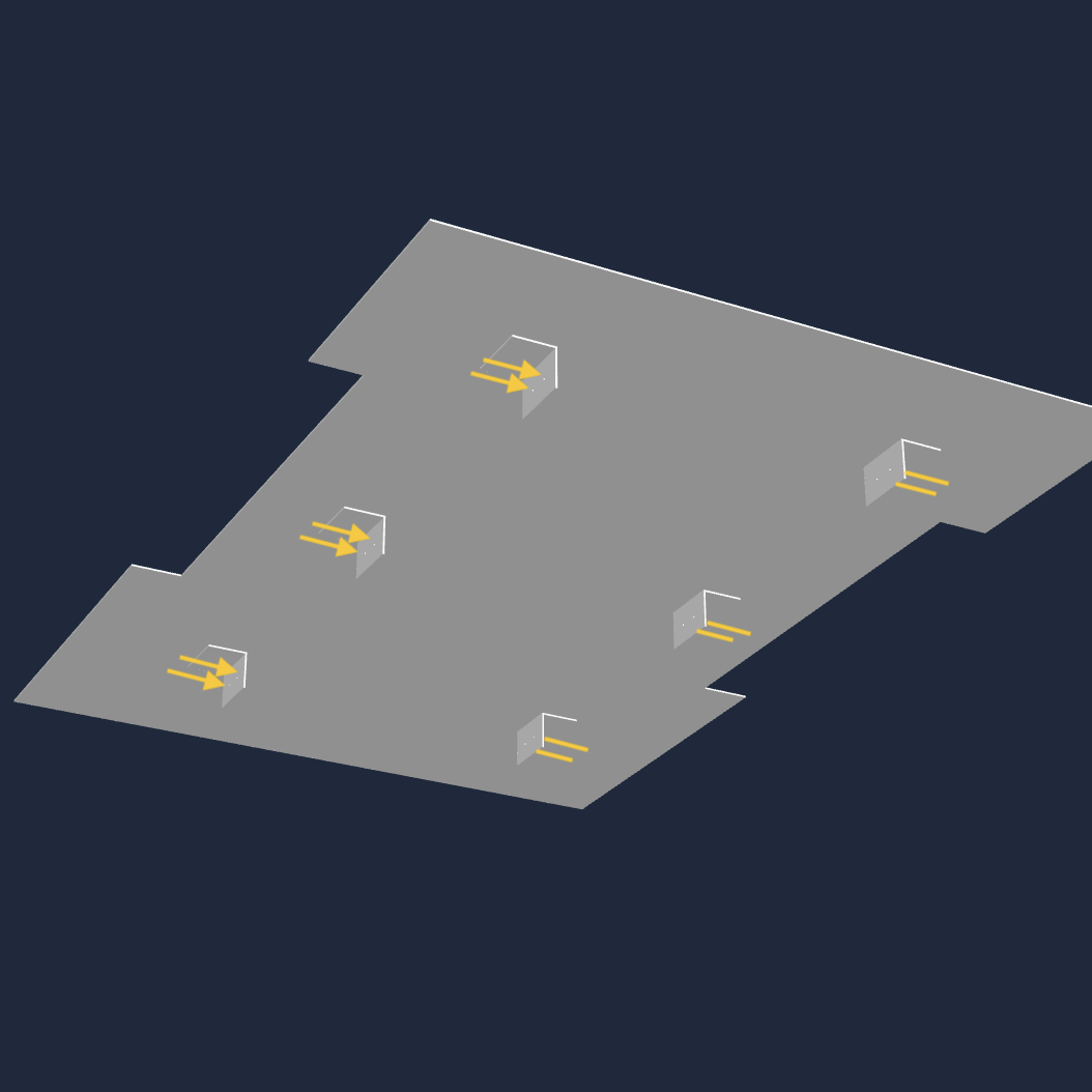 Inspect the pre-drilled floor plate (1)